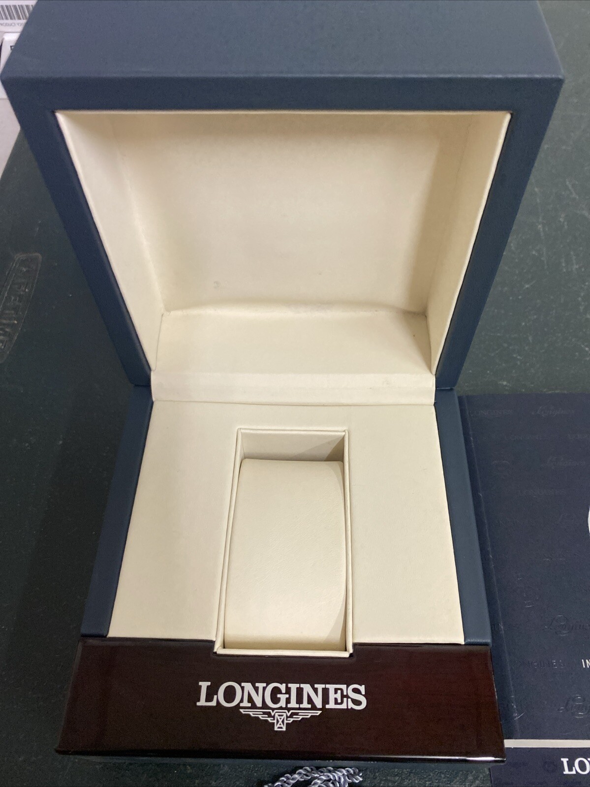 No watch, Empty box, Original Longines Diamond Watch Box, Manual Cards Serv Tag