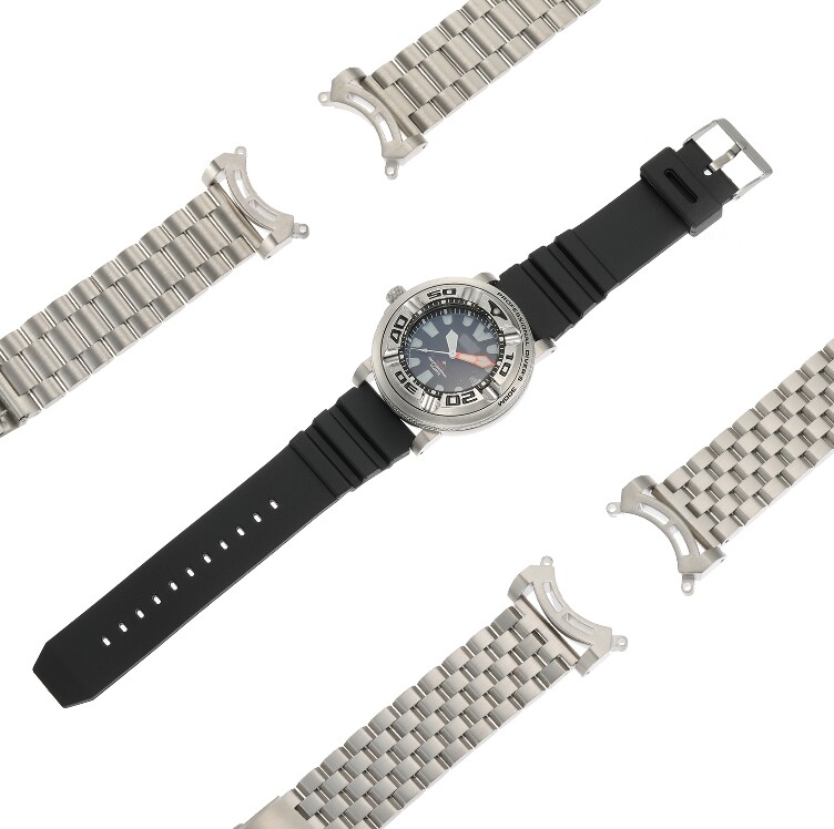 Silver Brushed Finish Adapter For Citizen Eco-Drive Promaster Diver BJ8050