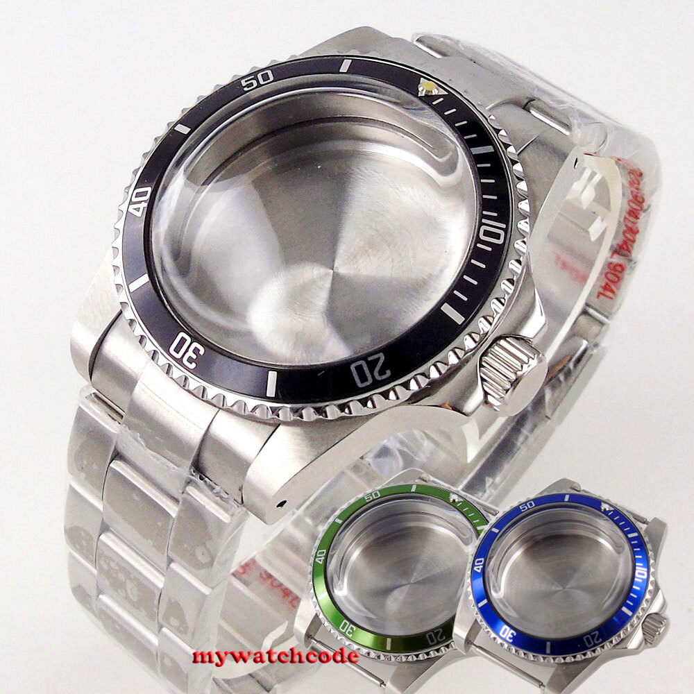 Retro 39.5mm Bow Glass Watch Case Strap Fit NH34 NH35 ETA 2824 Drilled Lug