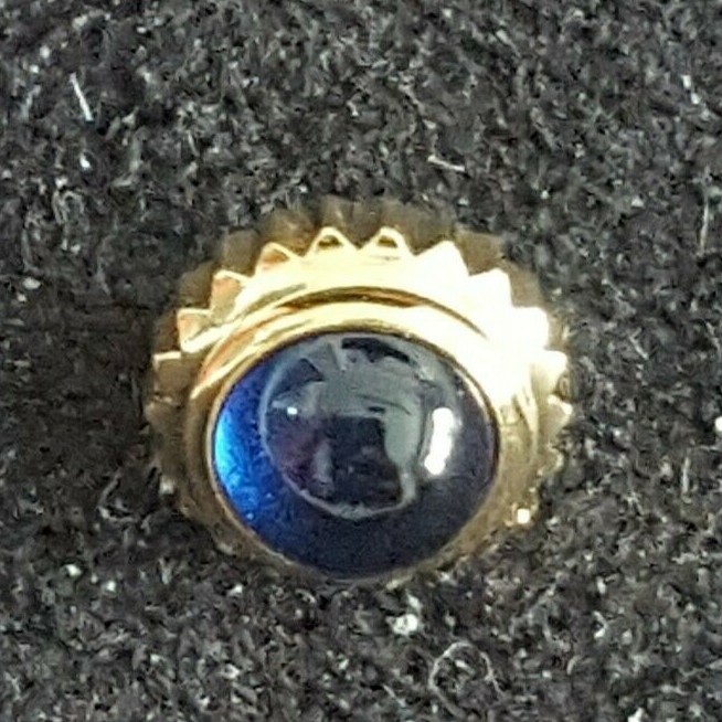 Longines Gold Plated Crown With Blue Cabochon Stone, Part Number 12-78
