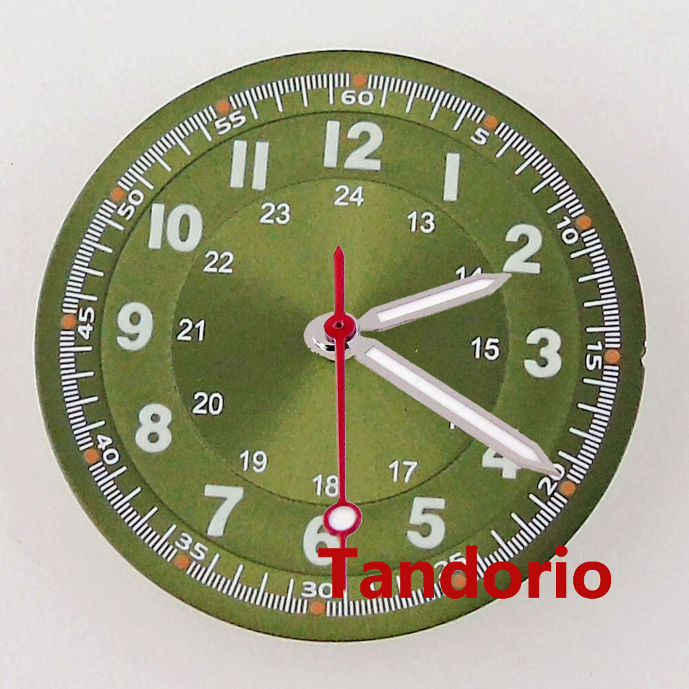 29mm Sunburst Watch Dial Face Fit NH35A NH36A Movement Arabic Numerals Mark Lume