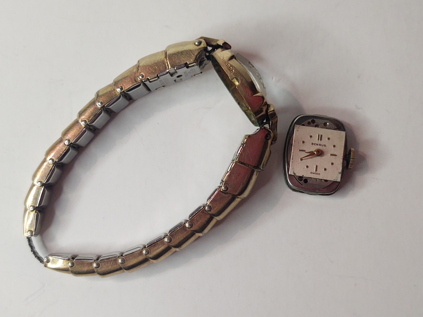 Benrus Swiss Watch 17 Jewel 10K Gold Filled The Spirit of Paris Band Vintage