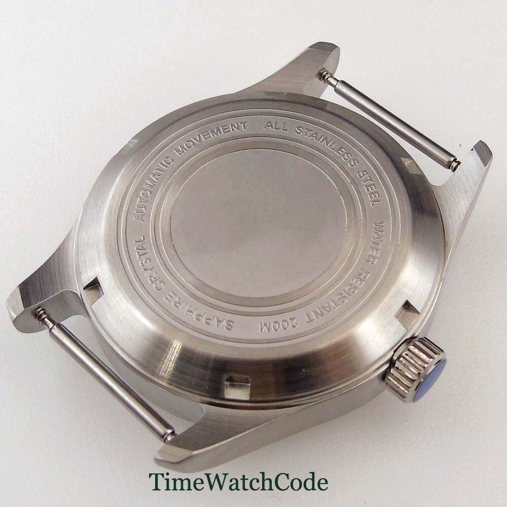 Fits NH34 NH35 ETA2824 PT5000 39mm Brushed Watch Case Sapphire Glass Black Dial