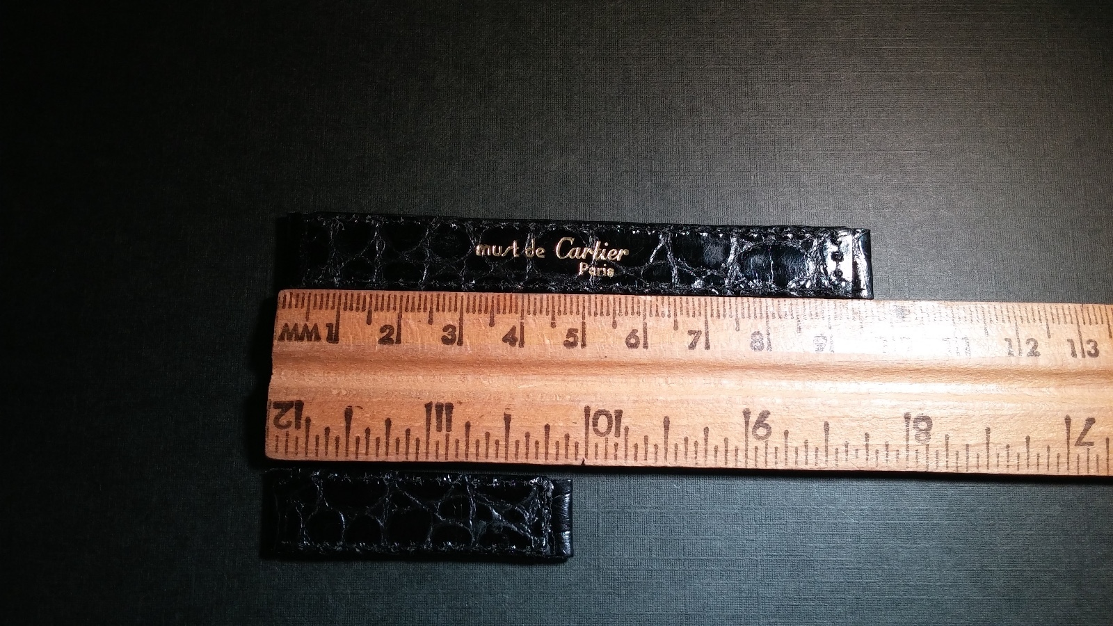 Original Must de Cartier band 13.5mm x 12.5mm diplomat Genuine Crocodile SHORT