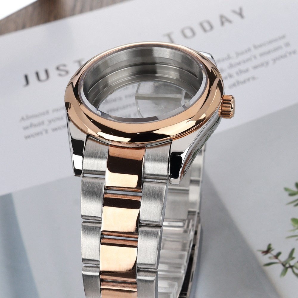 36mm/39mm Oyster Perpetual Watch Cases Bracelet Domed Bezel For Seiko NH35 NH36