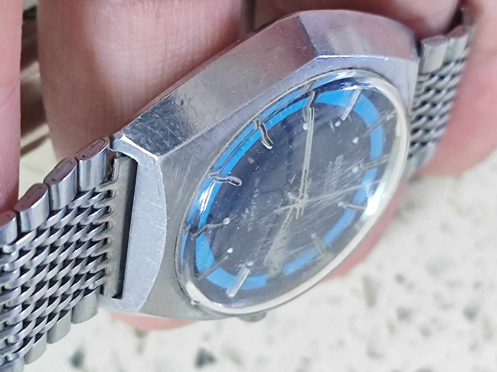 1974 Vintage SEIKO 7006-7180 Watch Blue Dial WORKING