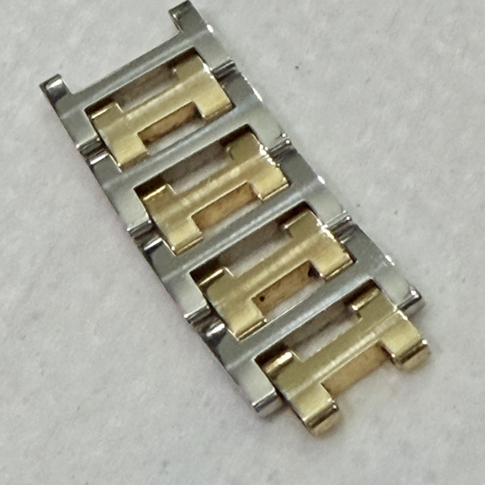 Genuine Hermes Clipper Men’s Watch Strap 4 Links Set 17mm Two-Tone 1.7” Long