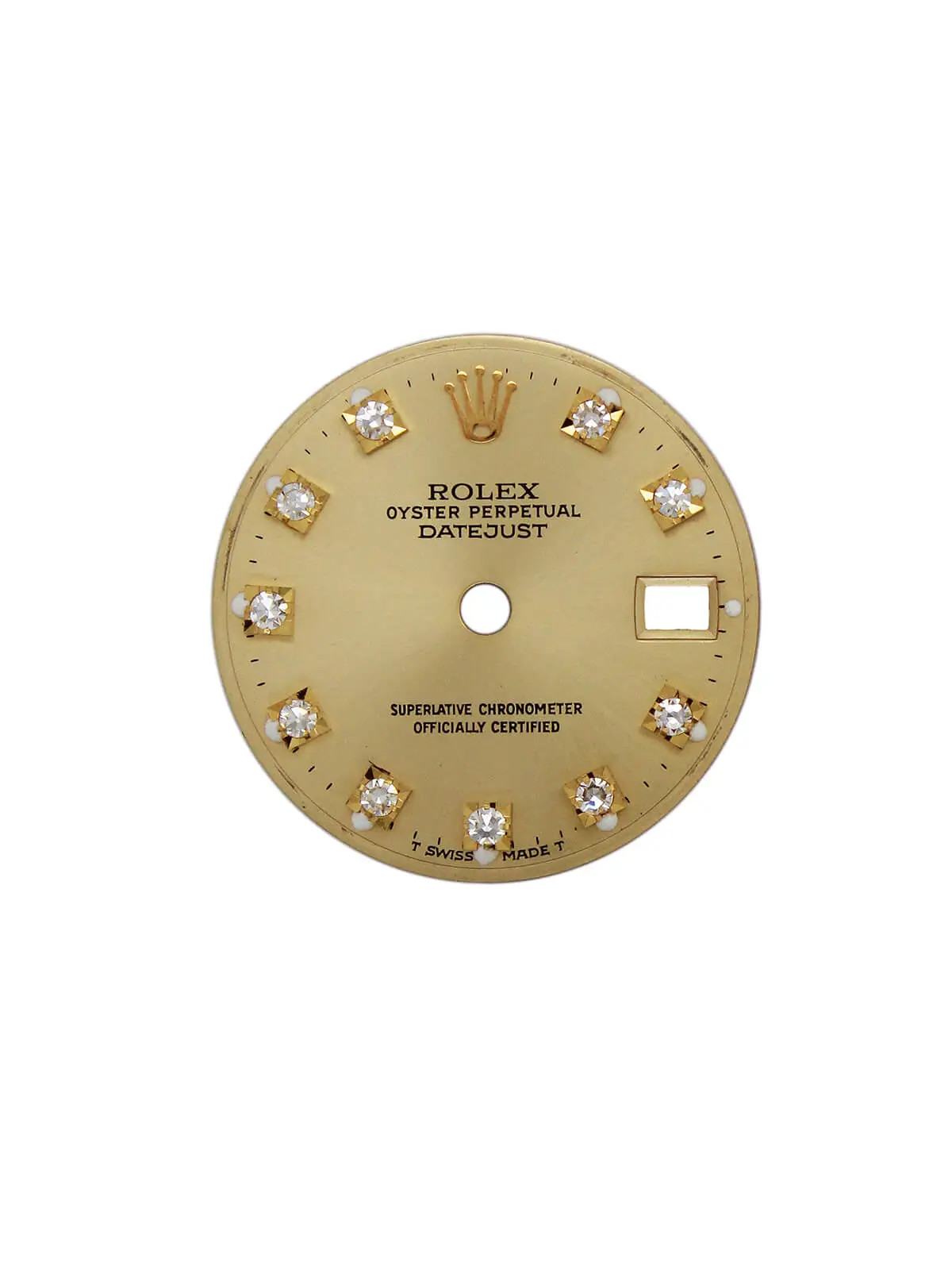 Rolex Gold Oyster Perpetual Datejust Dial with Diamond Hour Markers 19.8mm