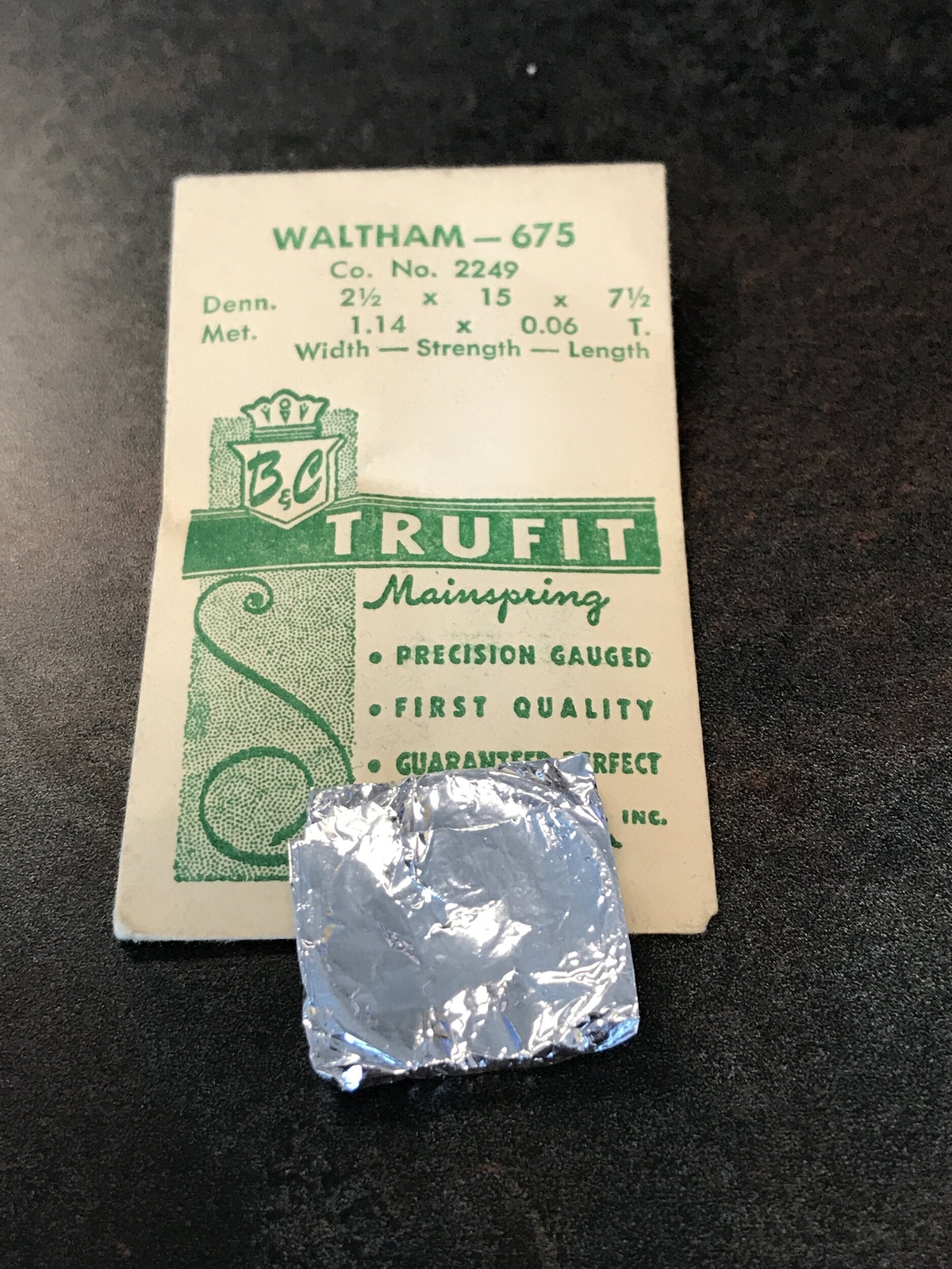 Trufit Mainspring – Waltham 2249 for 6¾ Ligne Model 675 – Steel
