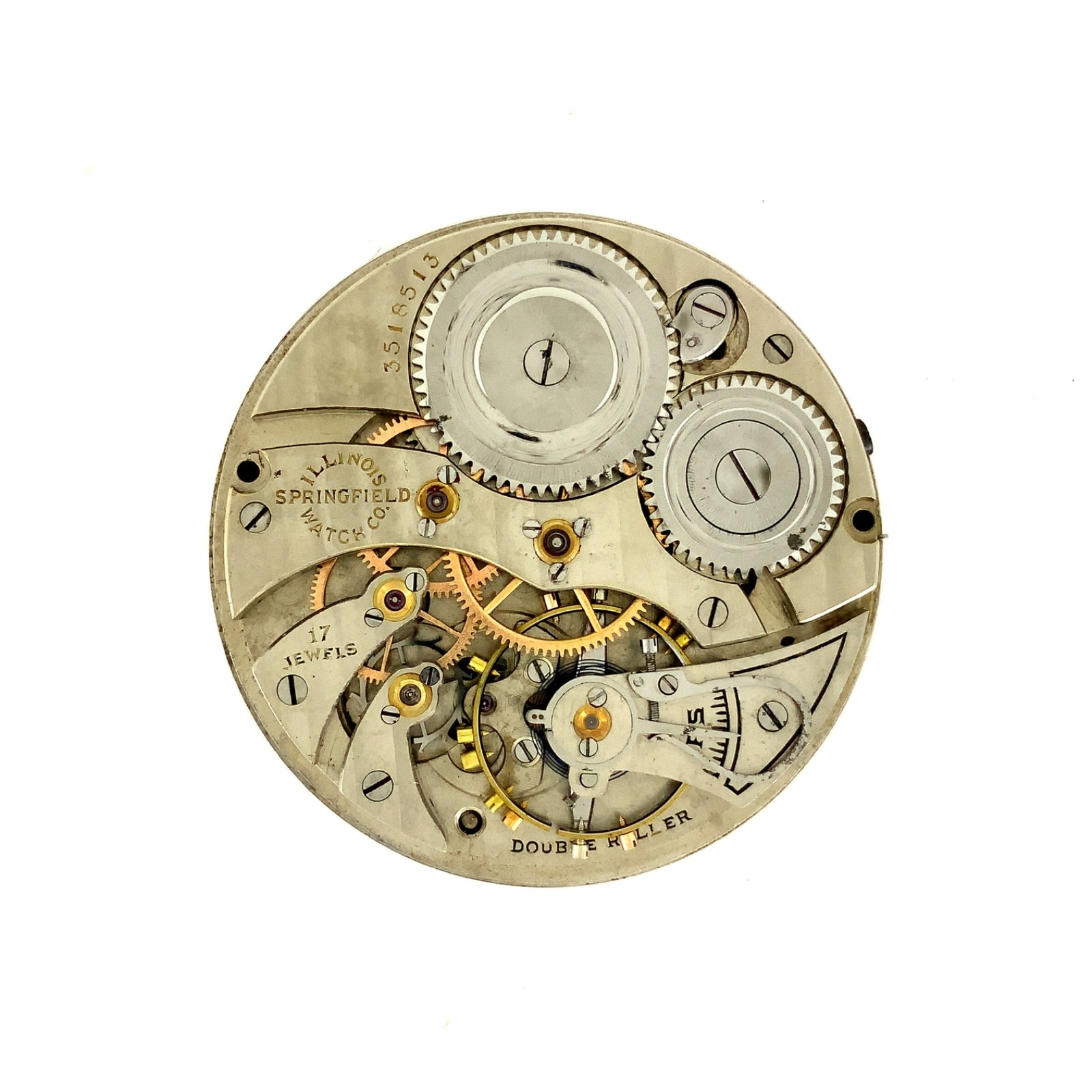 1919 Illinois, Model 3, Grade 404, 12s, 17J, Pocket Watch Movement – PARTS