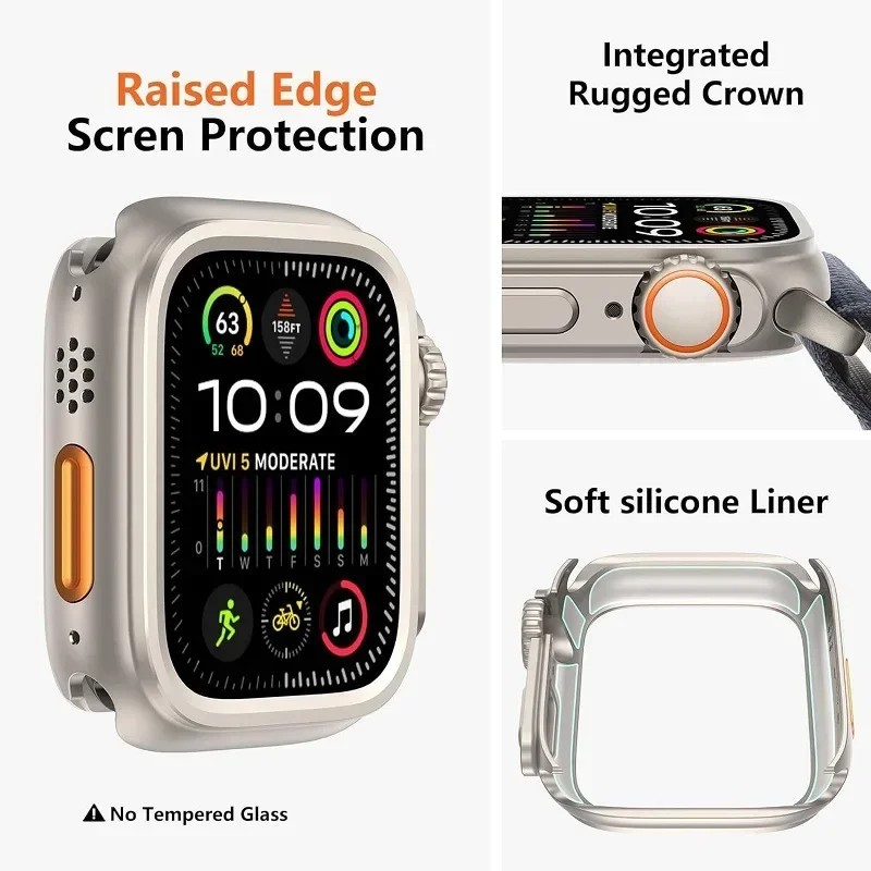Metal Bumper Case For Apple Watch 46mm 45mm 44mm Protector Frame Cover For iWatc