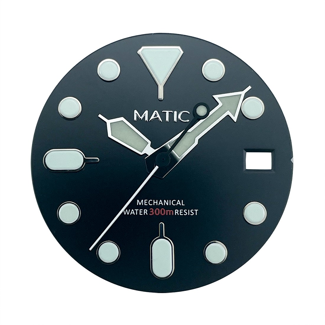 28.5mm SKX Style Watch Dial and Hands NH35A 300m C3 Lume Green Replacement