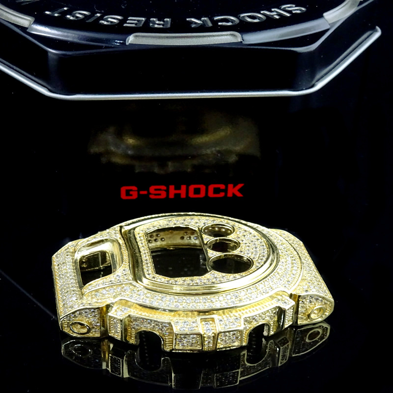 CASIO G-SHOCK/G SHOCK DW 6900 2-PIECE YELLOW CZ ON YELLOW WATCH BEZAL 2 CTW NEW