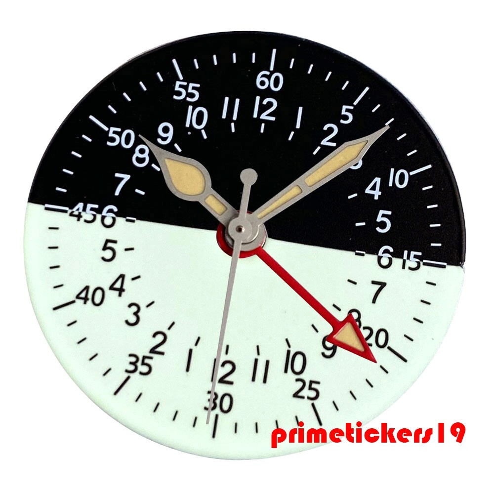 29mm Automatic GMT NH34 Watch Dial Two Tone Face+Hands Set Green Lume Accessory