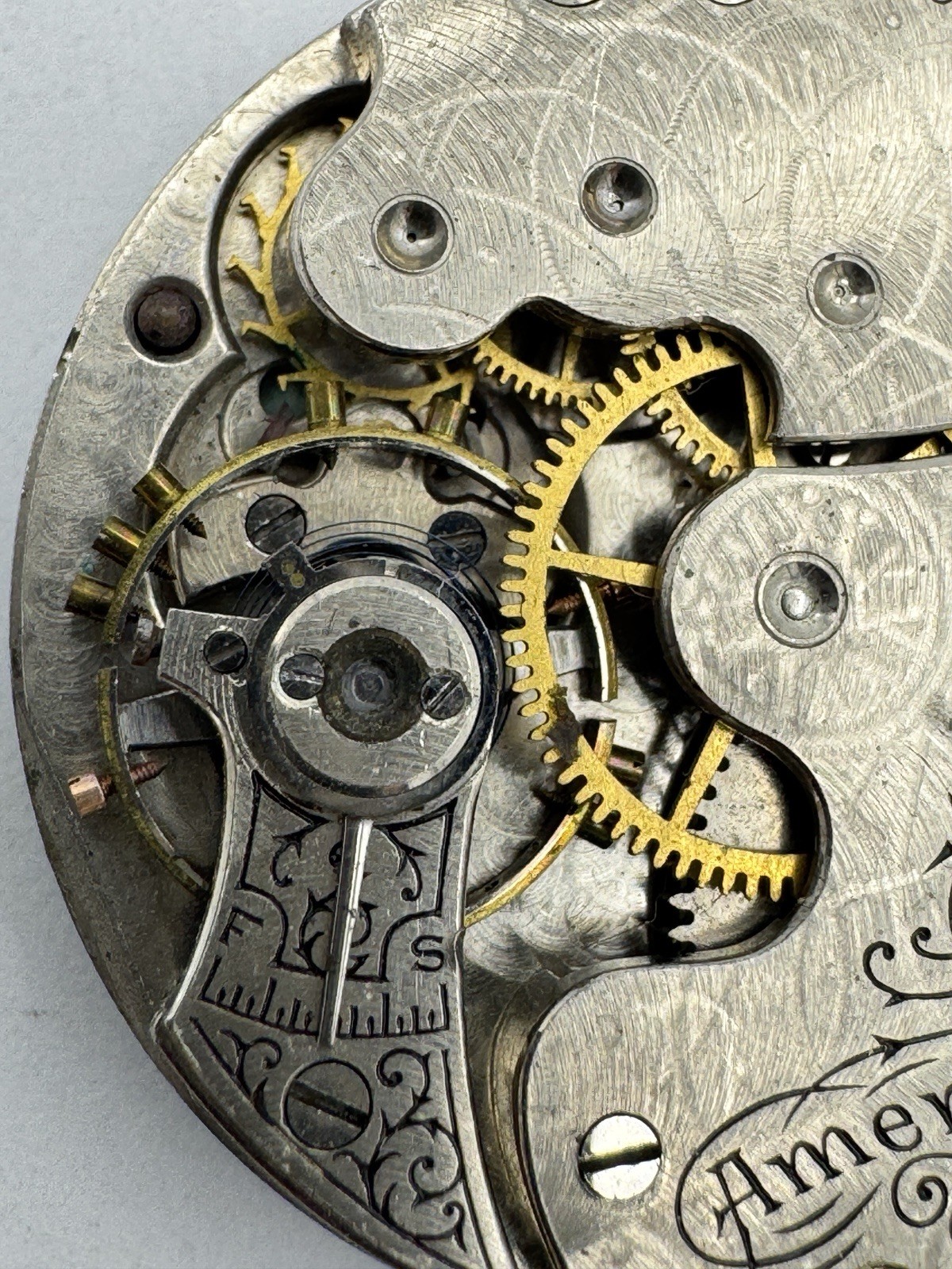 Vintage Waltham 0s 7J Model 1891 Seaside Pocket Watch Movement For Parts Repair