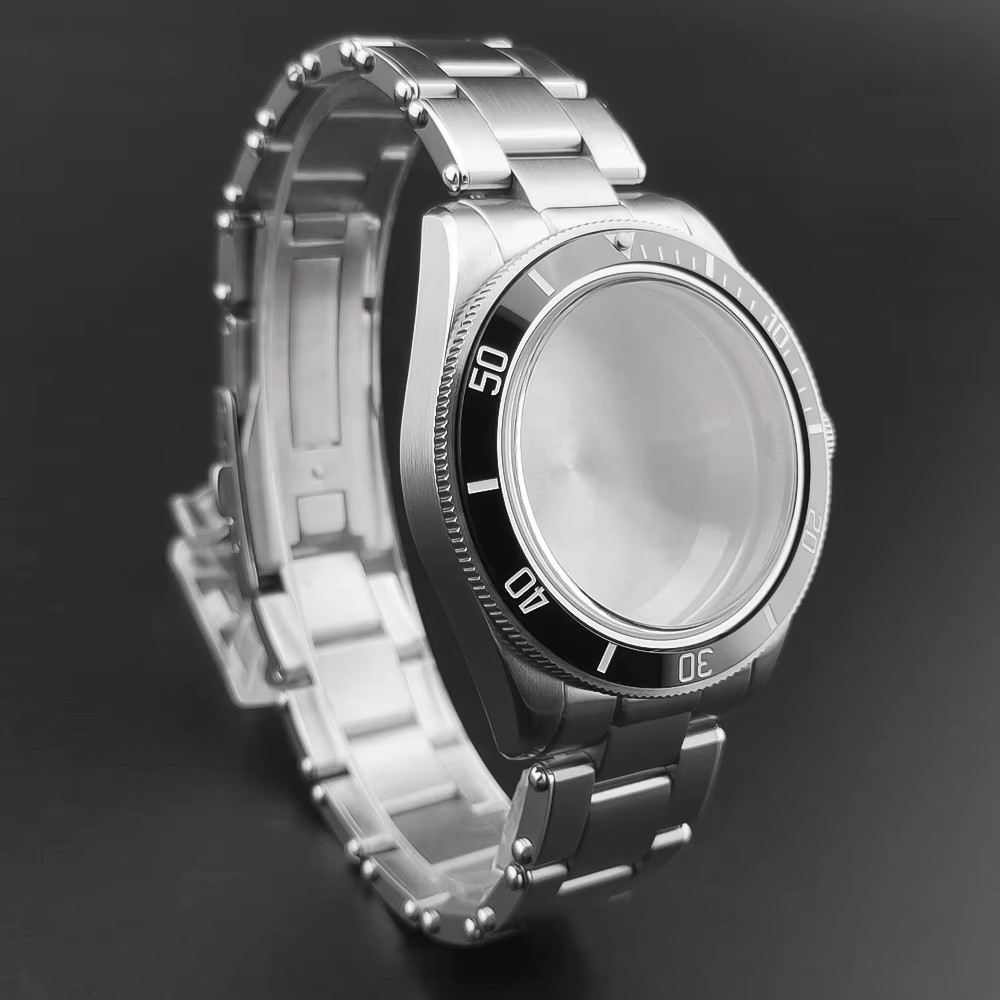 39Mm Silver Sterile Watch Case Domed Sapphire Glass Fit NH35 NH36 NH34 ETA2824 P