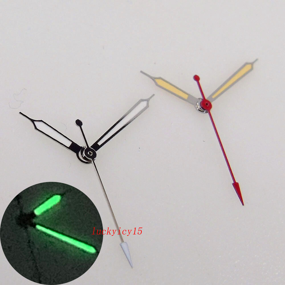 Silver Yellow Hands Green Luminous Watch Hand fit NH35 NH36 2824 Accessories