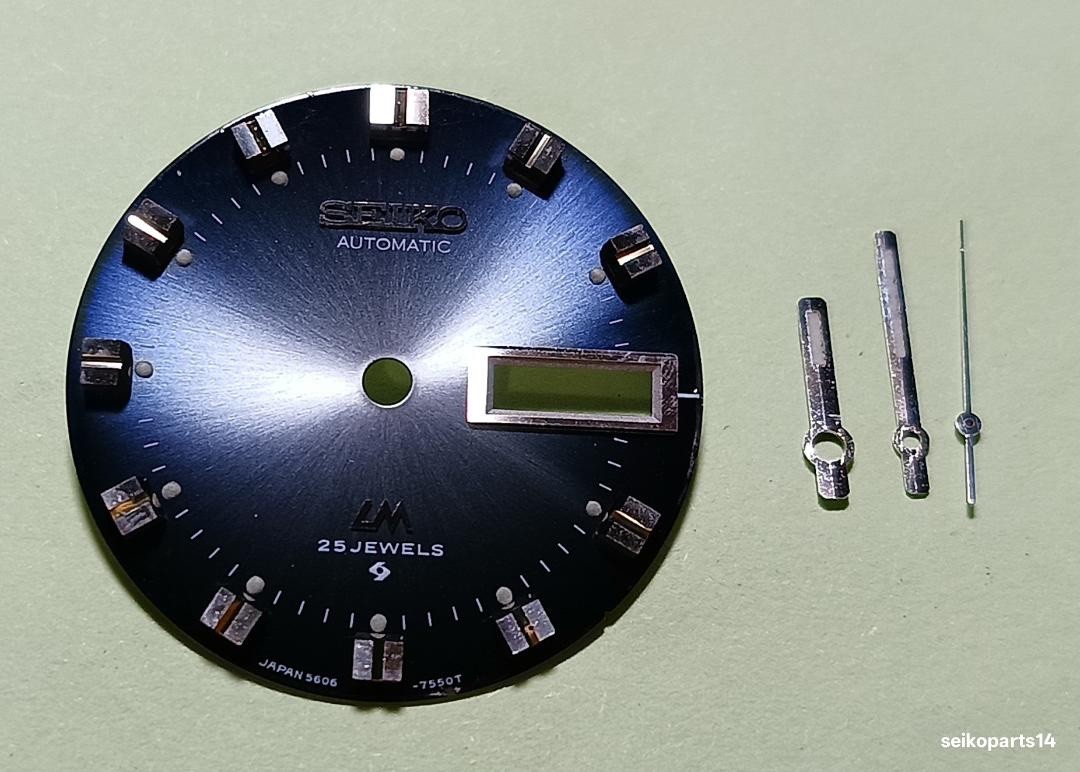 GENUINE SEIKO LM 5606-7230 FACETED CRYSTAL BLUE SUNBURST DIAL AND HANDS