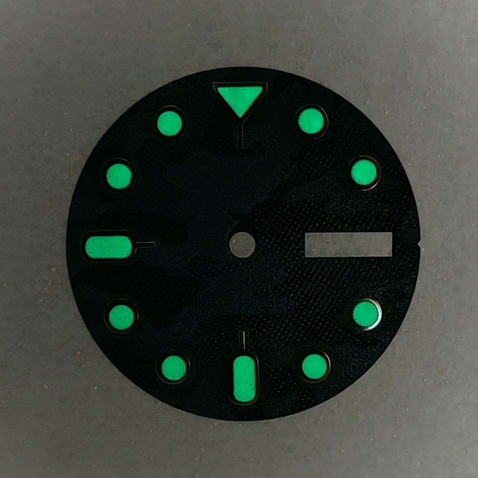 28.5mm Blue Camo Dial Day Date Lume Hands Set Fit Auto Mod Part