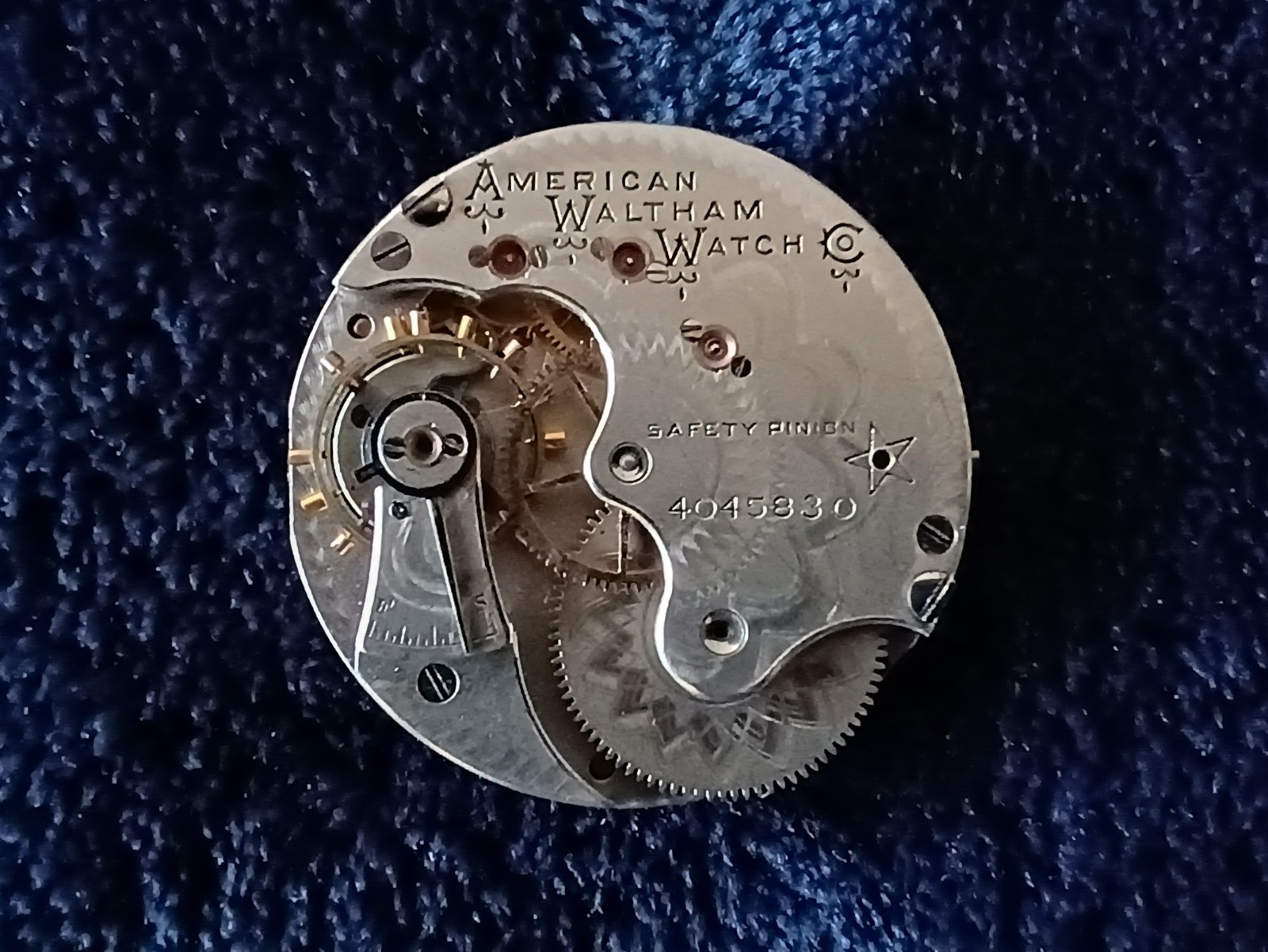 VINTAGE 6S WALTHAM POCKET WATCH MOVEMENT, GR. H , RUNNING, YEAR 1889-1890