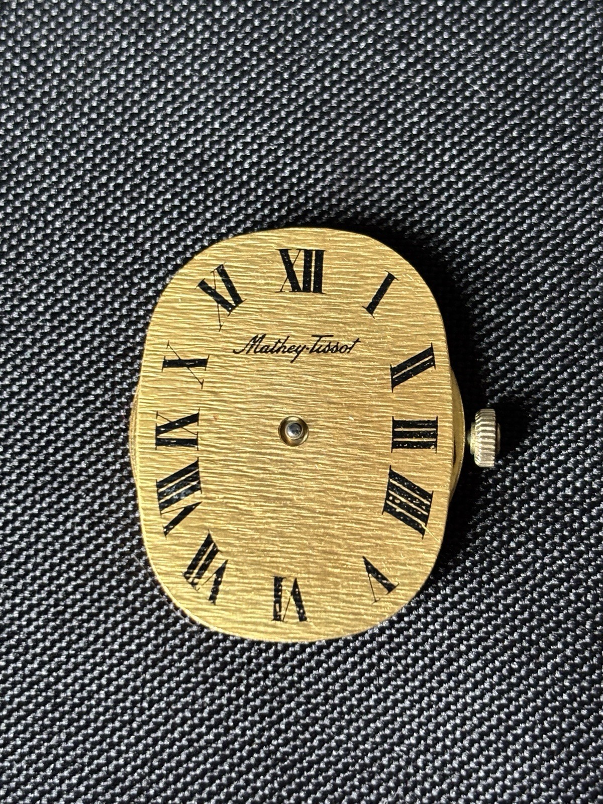 Vintage Mathey Tissot Watch Movement Dial Oval Roman Numeral 17J Parts/Repair