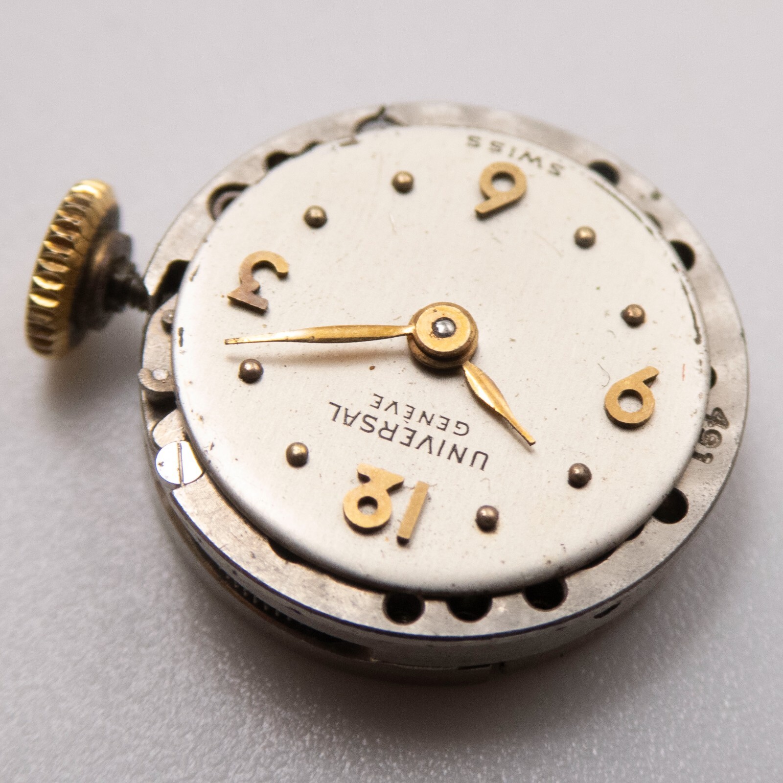 Vintage Universal Genève Caliber 106 Wristwatch Movement, Keeps Time