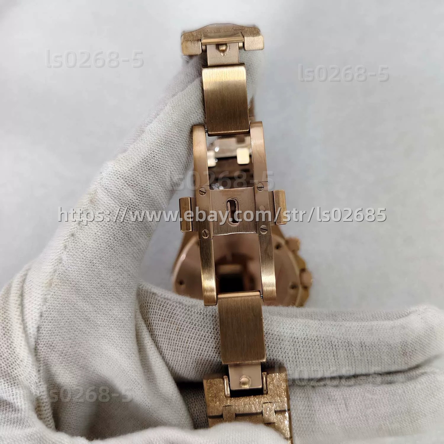 41mm Octagonal Rose Gold Case For VK63 Chronograph Quartz Movement