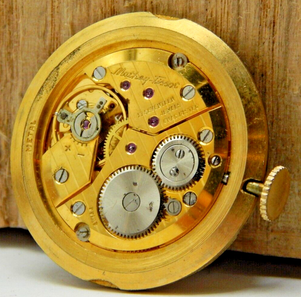 Vintage Mathey-Tissot 603 17 jewel men’s wrist watch movement Liberty Head dial