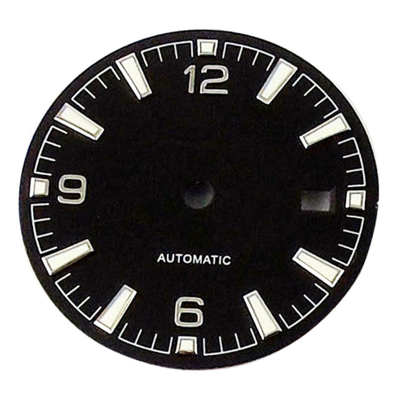 31mm sterile black watch dial Fit ETA 2836 2824 DG2813 3804 Miyota 8215 8205