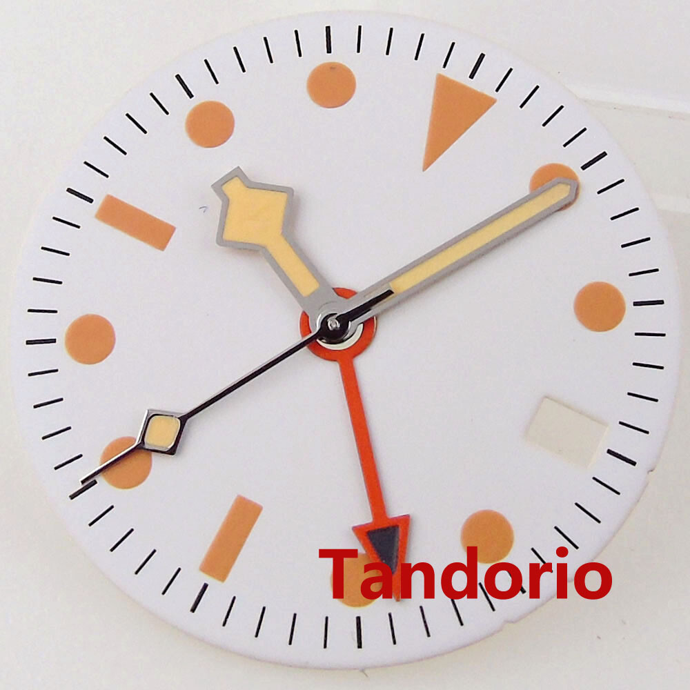29mm Sterile Watch Dial Fit NH34A NH34 GMT Automatic Date Lume Snowflake Hand