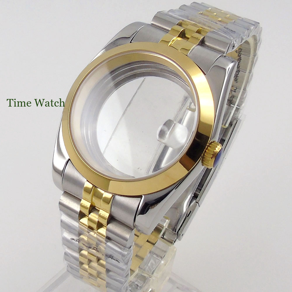 Golden Sapphire Watch Case Fit NH35A Miyota 8215 2813 ETA 2836 PT5000 39mm/36mm