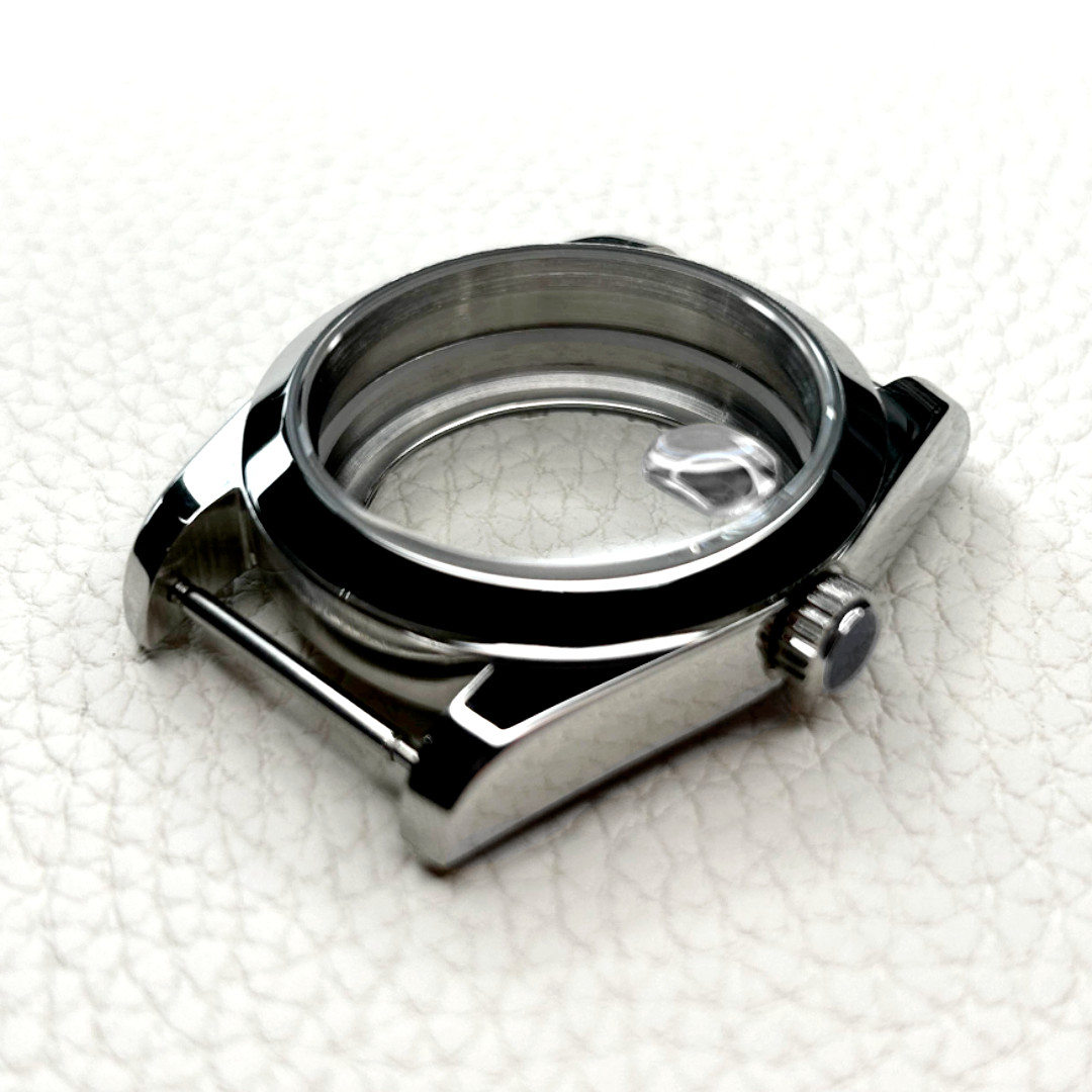 Polished Silver 36MM Sapphire Glass Back 10ATM Watch Mod Case Fit NH34 NH35 NH36