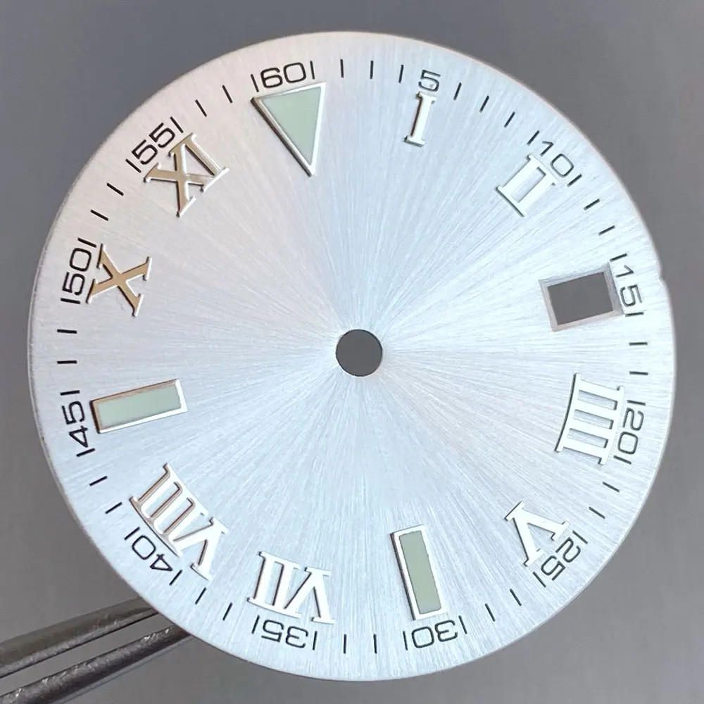 Tandorio New Roman Numeral Sunburst Dial 29mm Watch Dial Face For NH35 NH36 NH38