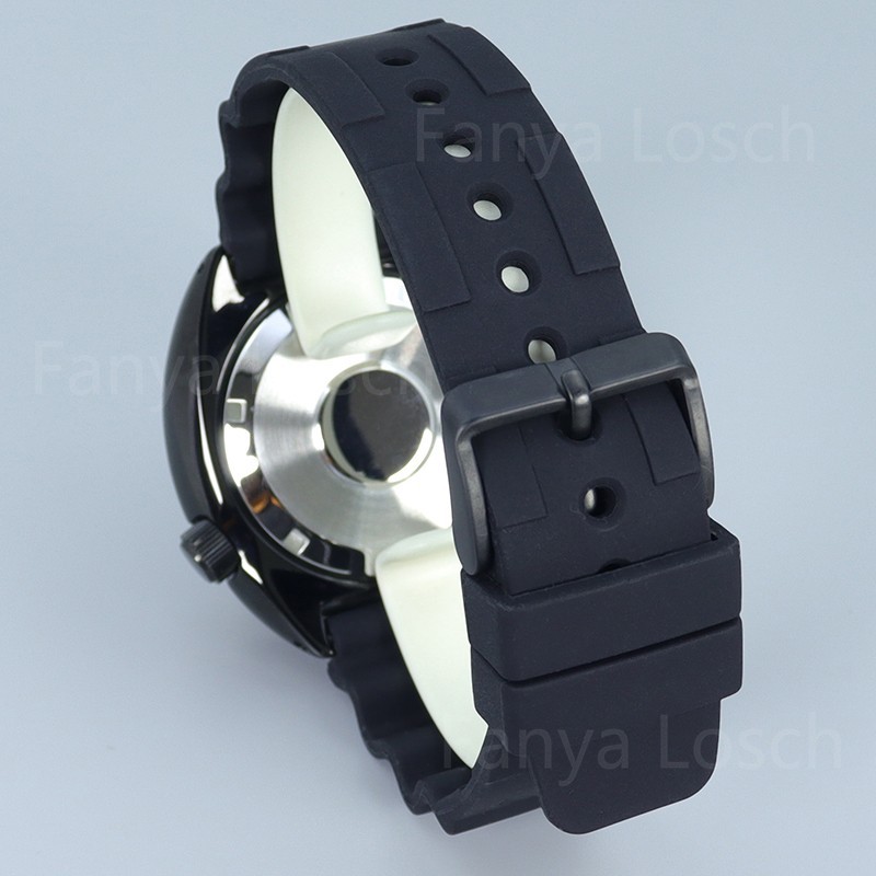 45mm PVD Balck Steel Watch Case Strap Modify Skx009 Mod For Seiko NH34 35 36 38