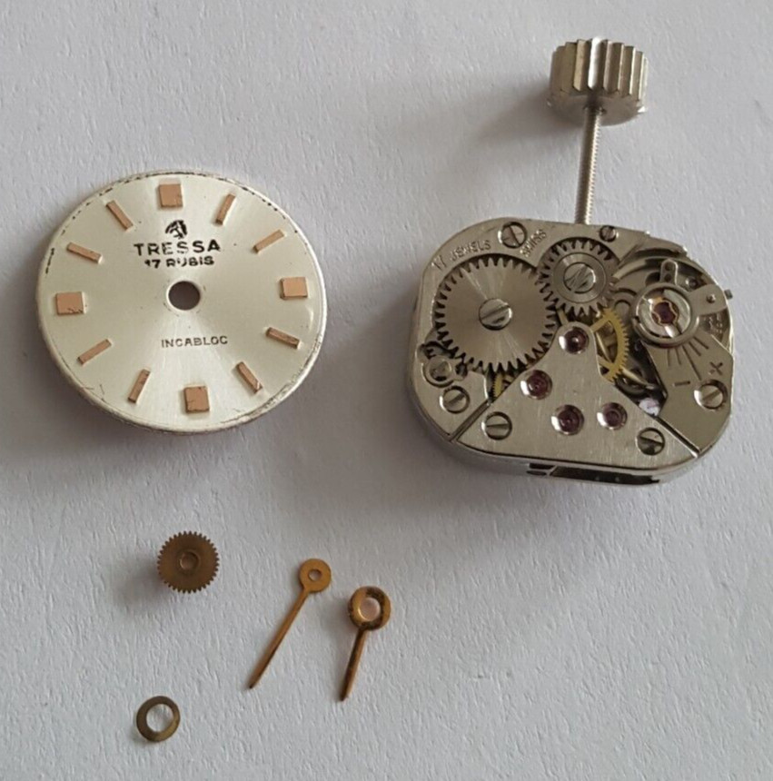 Tressa (FEF Caliber 6650) Wind-up Movement HWH 1.05mm + Dial + Hands