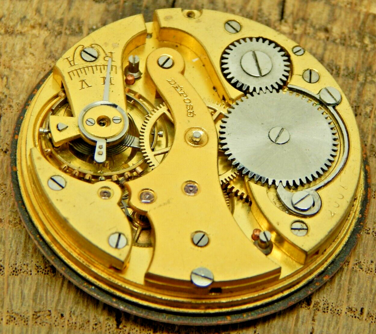 Antique Vintage Pocket watch movement Depose Bride Plate 42.3mm 19L