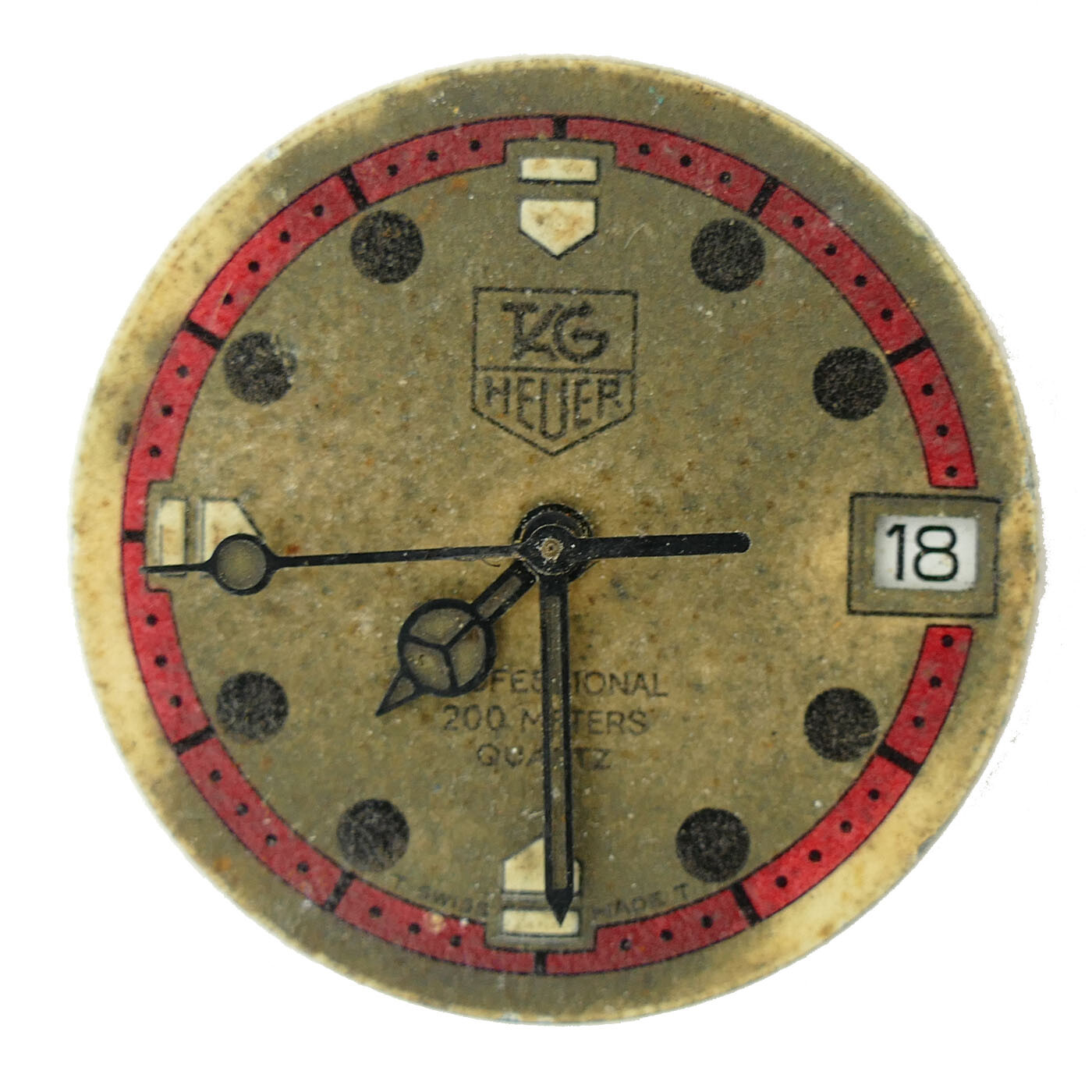 TAG HEUER PROFESSIONAL 200 METERS QUARTZ WHITE AND RED DIAL & 955414 MOVEMENT