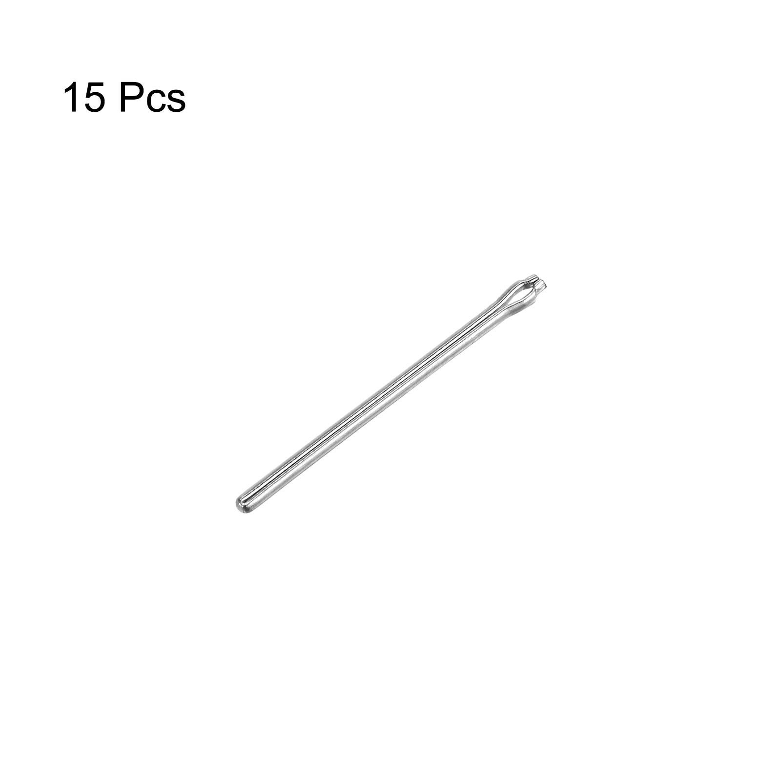 15Pcs 20mm Watch Band Link Cotter Pin, Stainless Steel 1mm Dia. Silver Tone