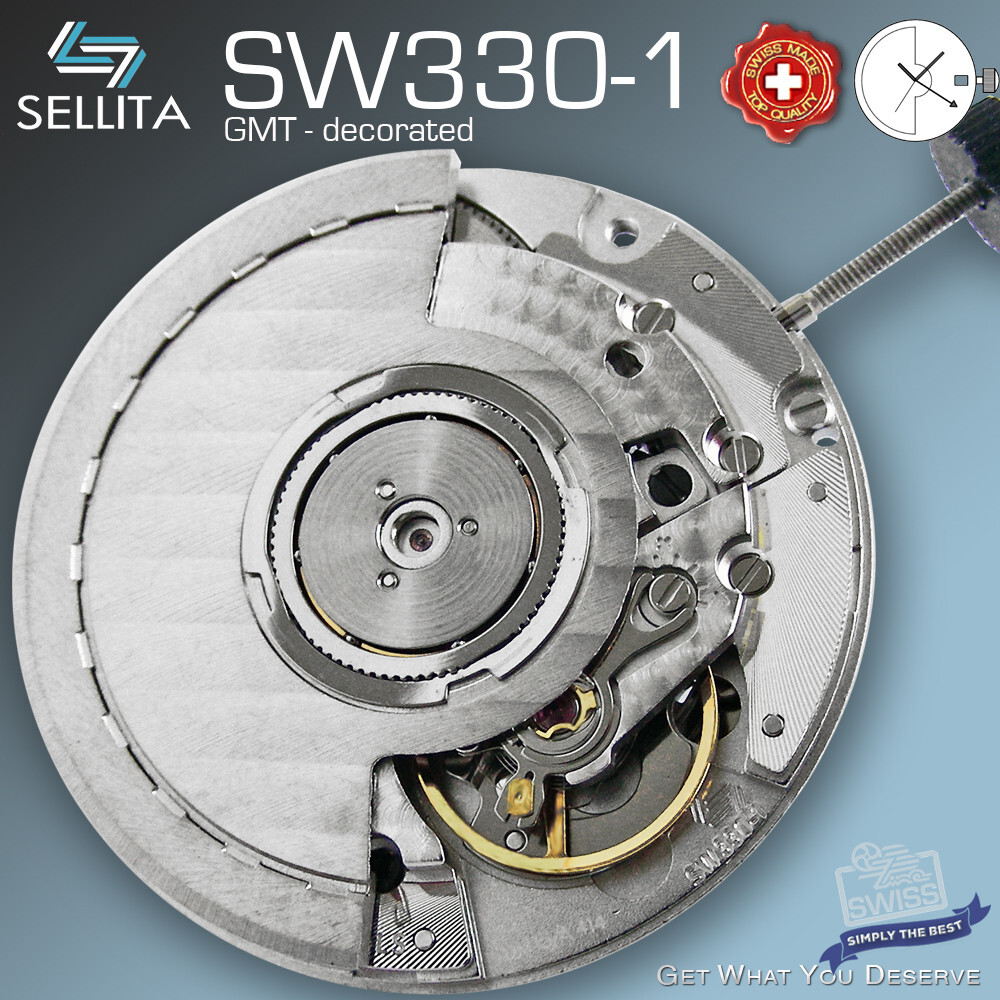MOVEMENT AUTOMATIC SELLITA, SW330-1 GMT DECORATED, SWISS MADE