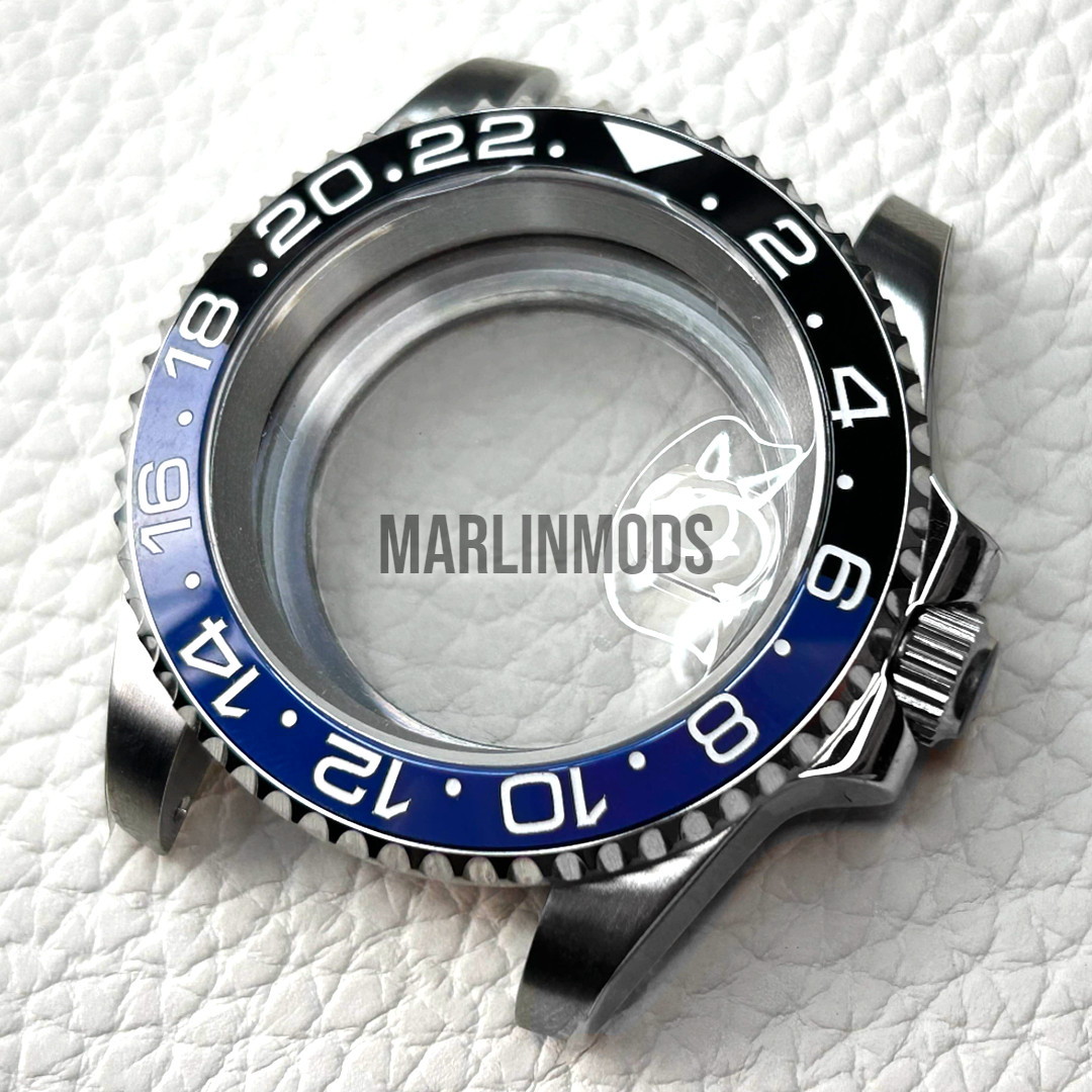 40mm Sapphire Watch Case Batman GMT Ceramic Bezel 20ATM Fit NH34/35/36 Movement