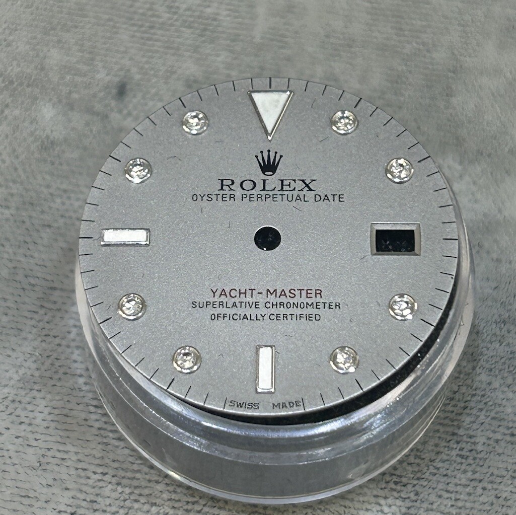 Rolex Yachtmaster Platinum Dial Refinished Diamond Hour Markers For Model 16622