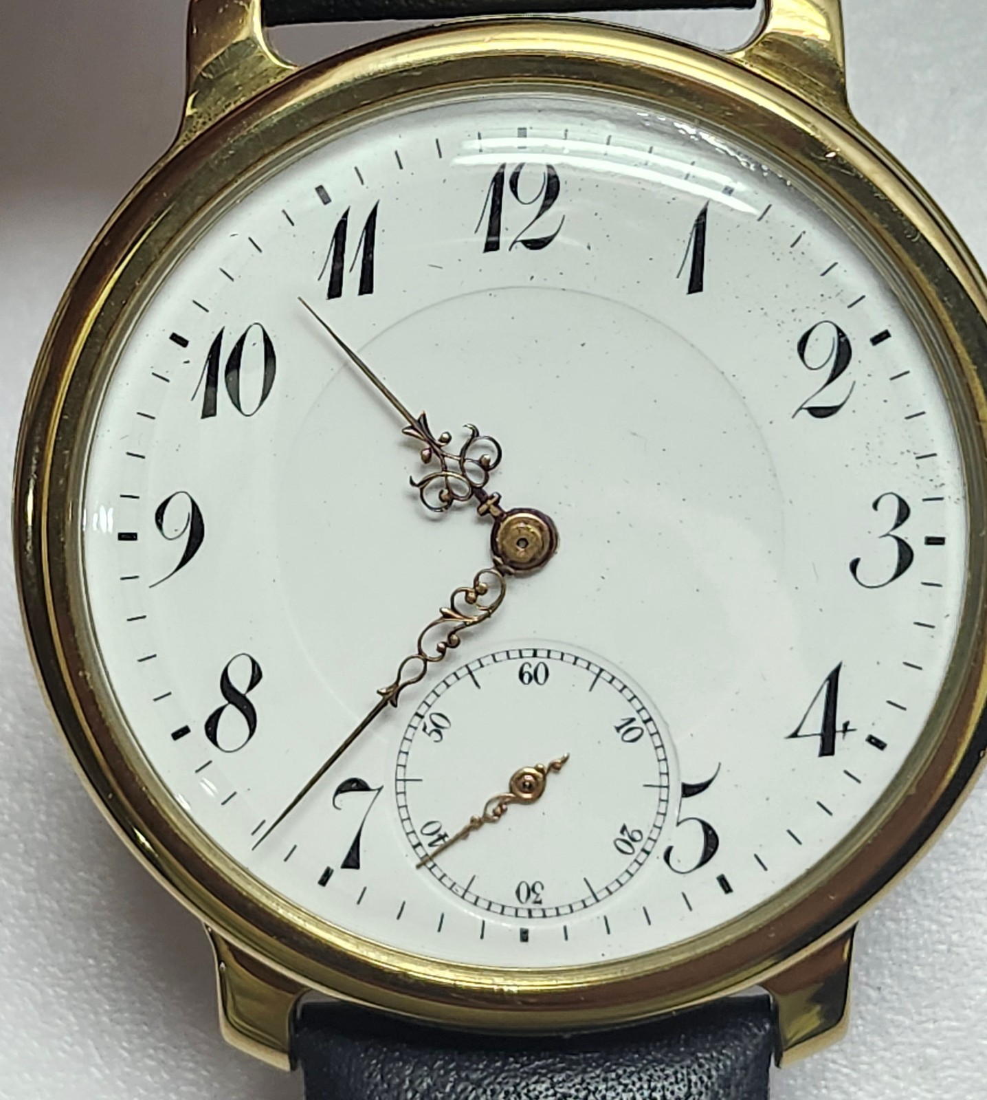 Working Marriage Wristwatch – Enamel Dial -Filigree Hands – 50mm