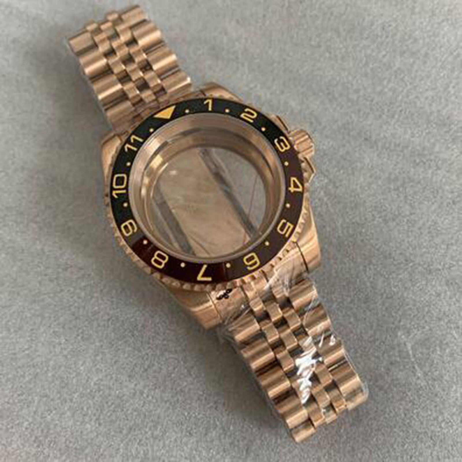40mm SUB Stainless Watch Case Strap Ring Kit Sapphire Glass For NH35/36 Movement
