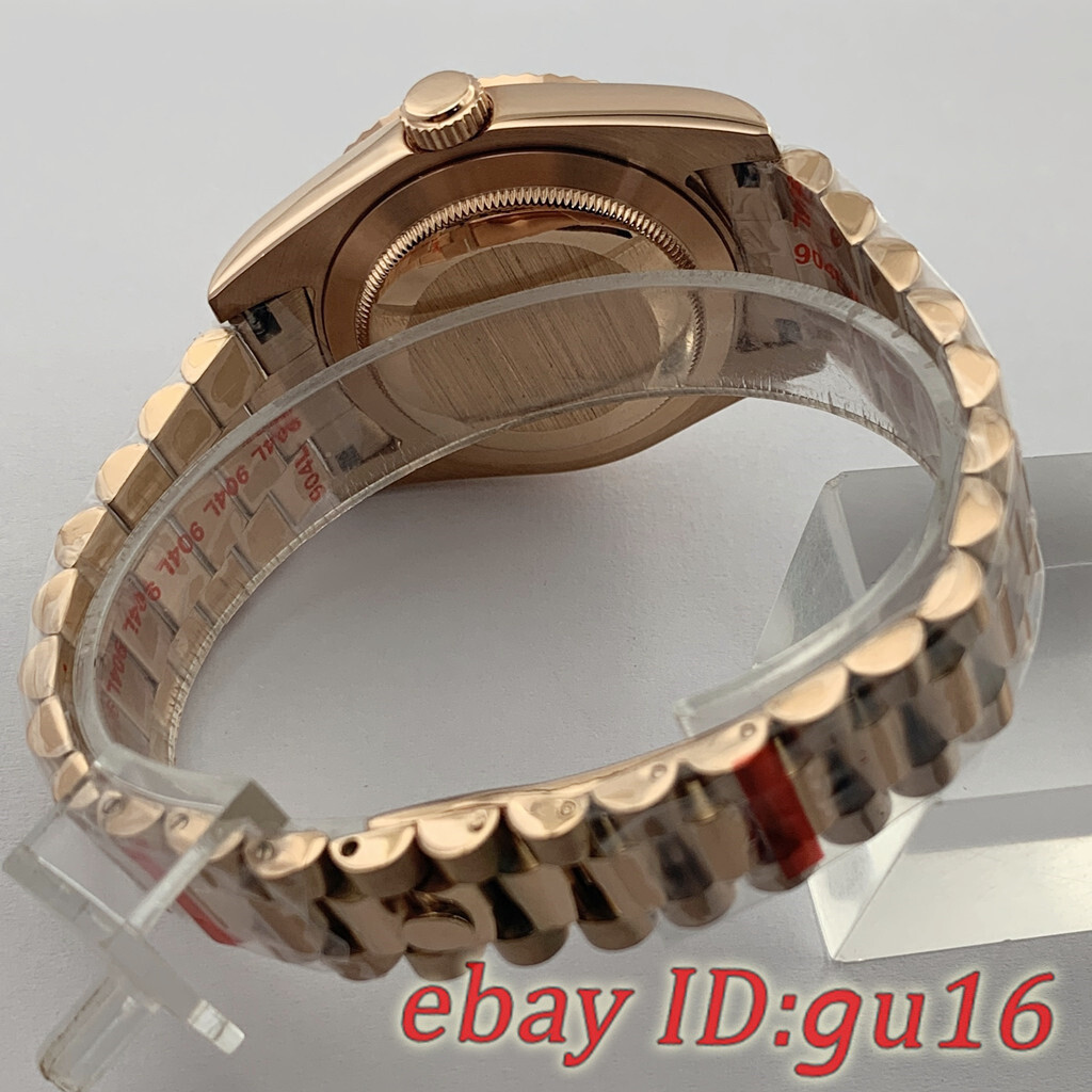 36mm/40mm NH35 NH36 Miyota8215 ETA2836/2824 rose gold Watch Case President Strap
