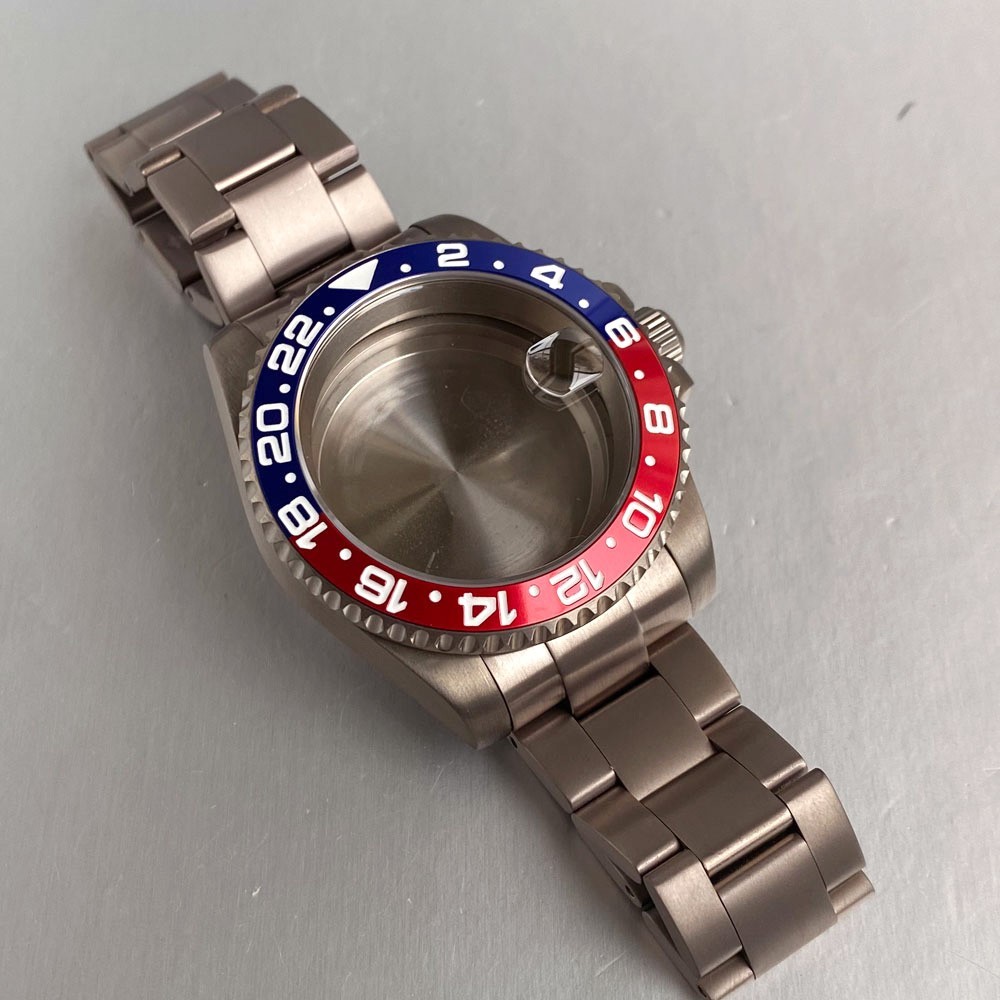 Solid Titanium 200M Dive Case Bracelet 40mm Fit NH35 NH34 GMT ETA 2824 PT5000