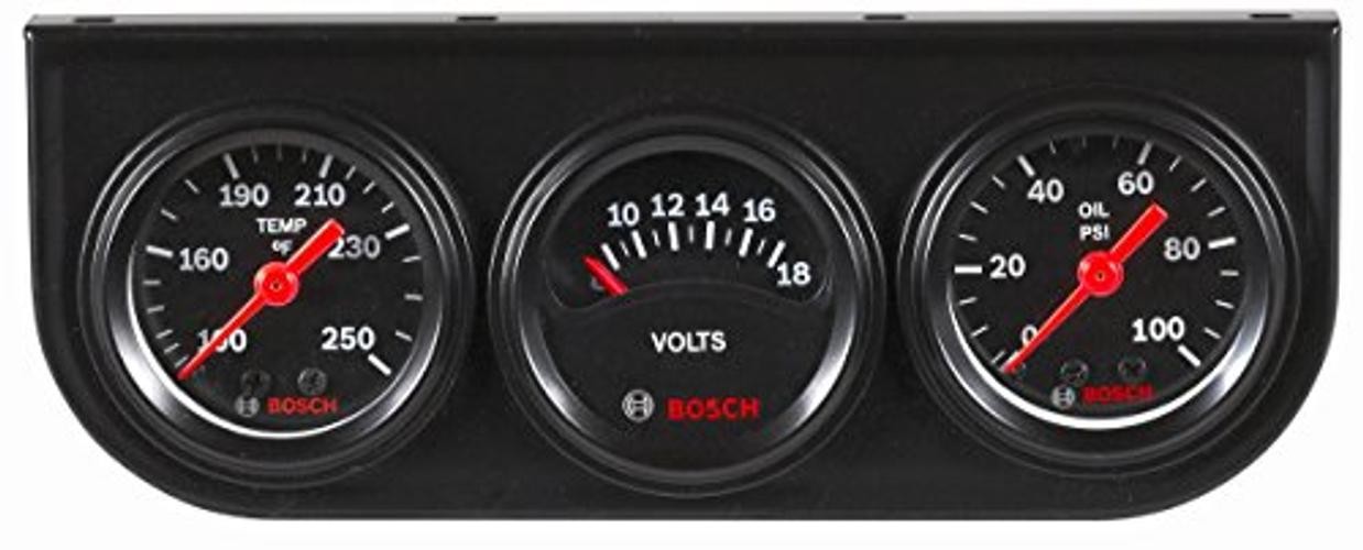 SP0F000037 Style Line 1-1/2″ Mini Triple Gauge Kit (Black Dial Face, Black