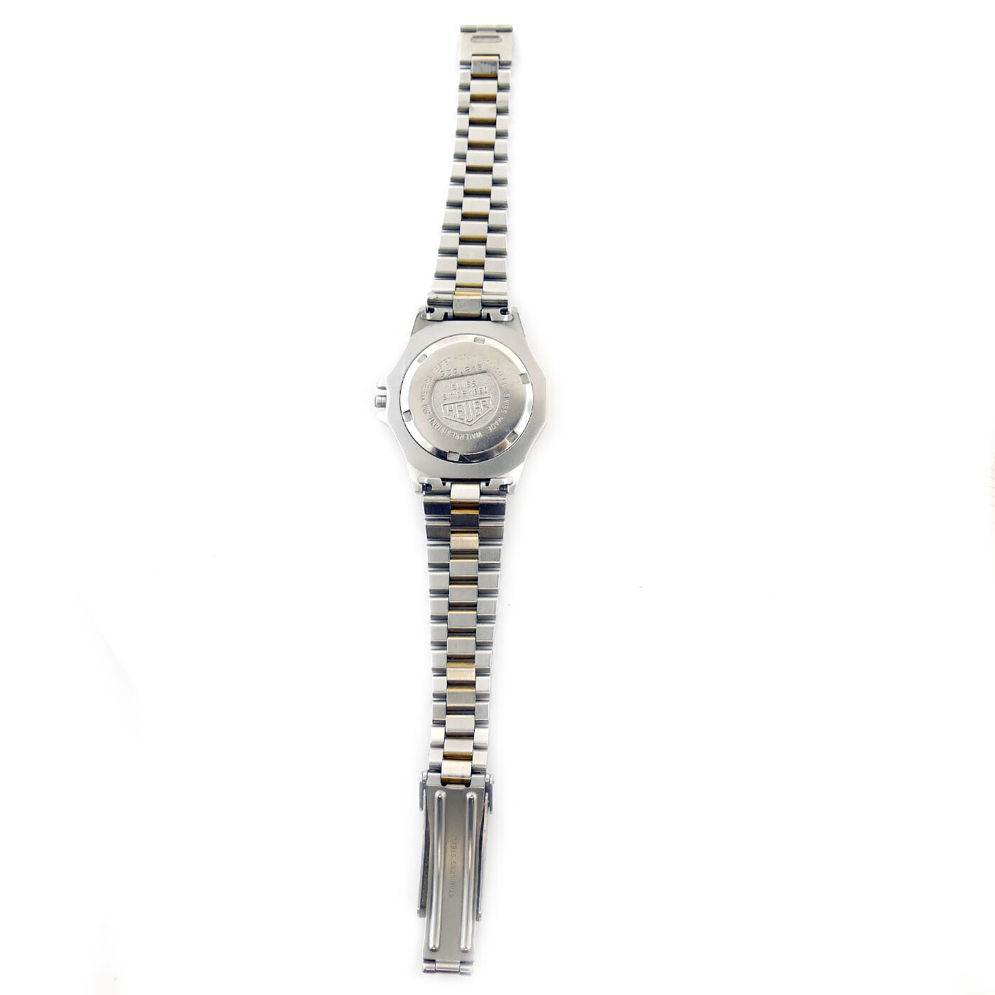 TAG HEUER BREVET SILVER AND YELLOW GOLD WATCH CASE FOR PARTS OR REPAIRS
