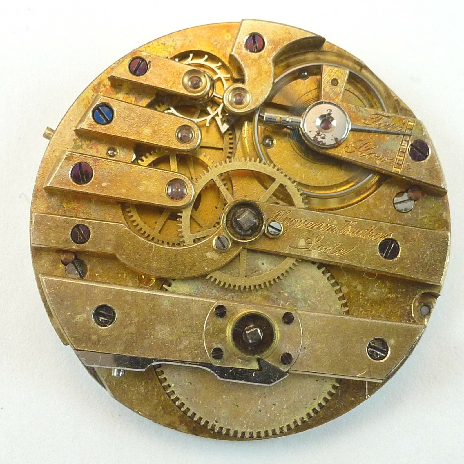Huguenin Brothers Complete Running Pocket Watch Movement – Parts Repair