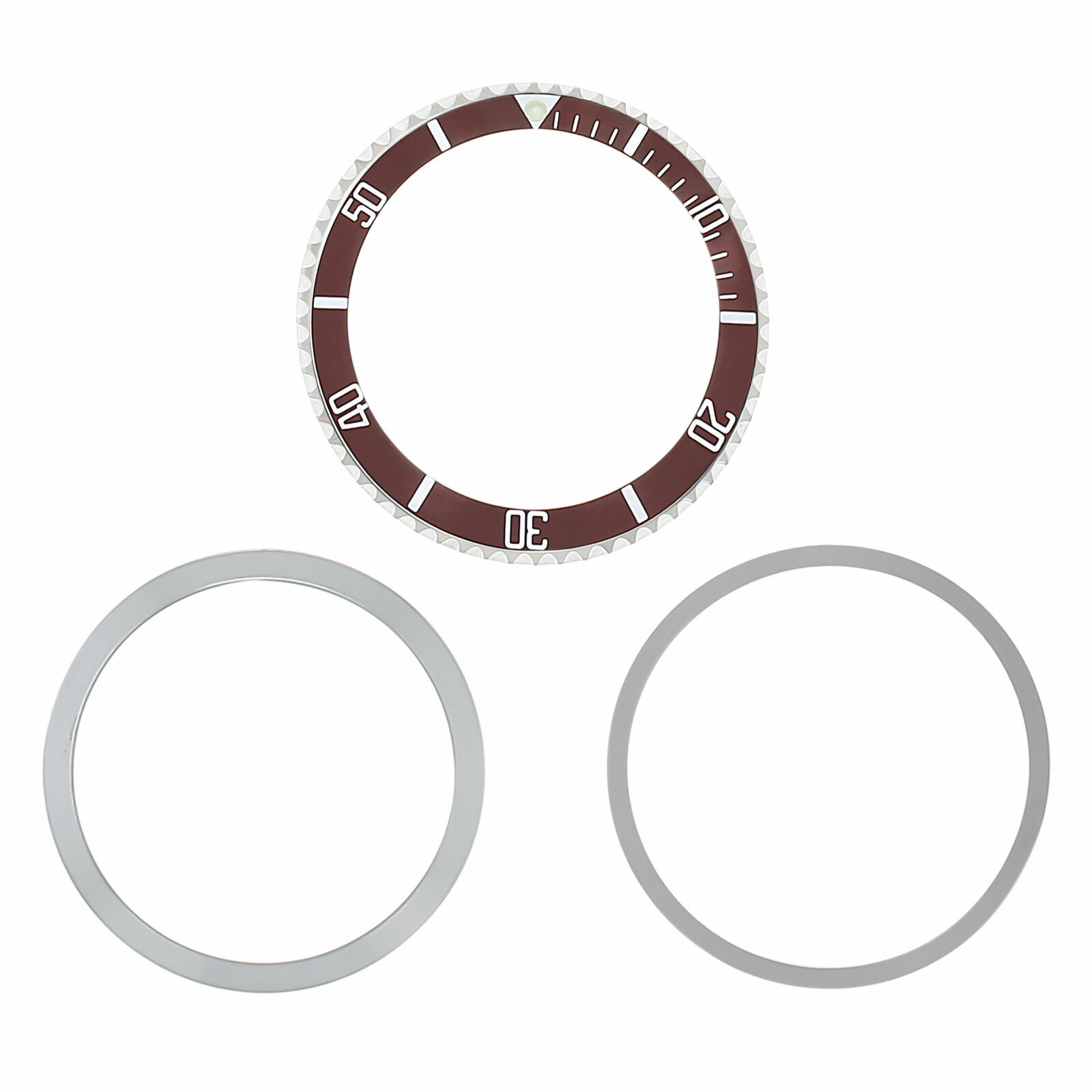 36.50mm x 30.40mm Brown Vintage Replacement Bezel Insert With Ring For Rolex