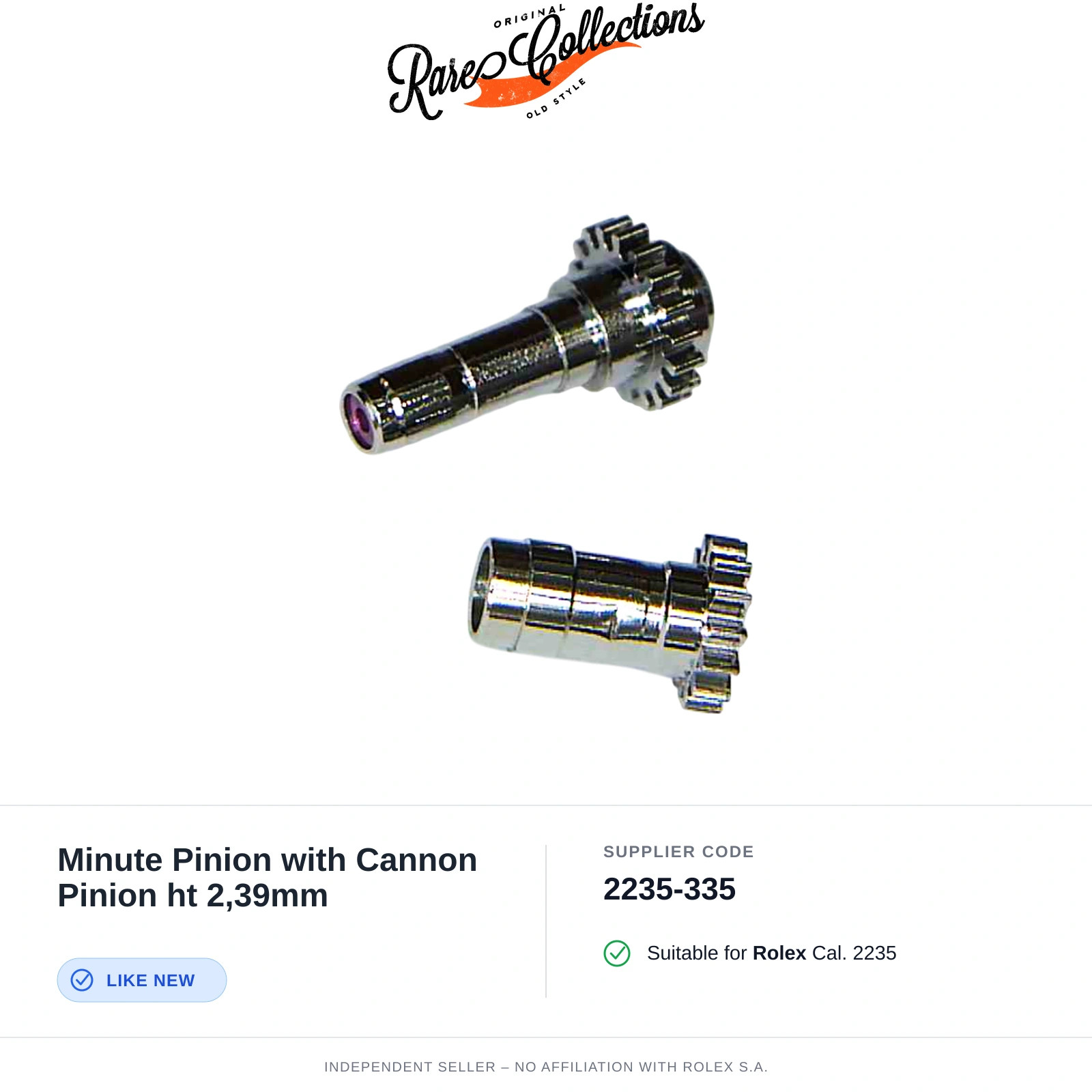 Minute Pinion with Cannon ht 2,39mm for Rolex (cod. 2235-335) — Excellent Condit